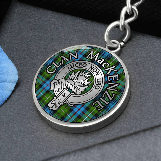 Clan MacKenzie Crest & Tartan Pendant Keychain