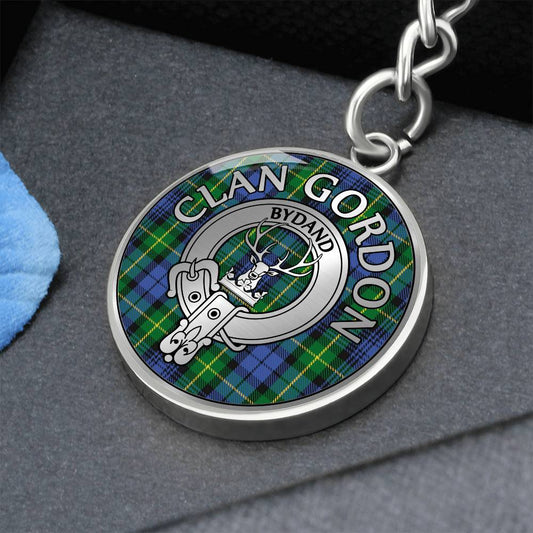 Clan Gordon Crest & Tartan Pendant Keychain