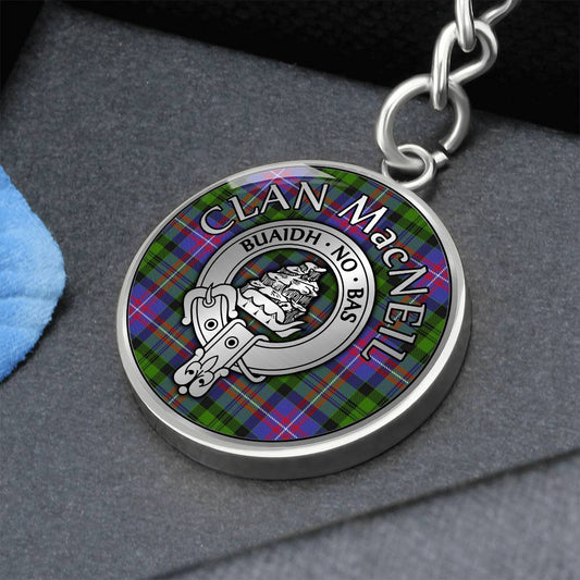 Clan MacNeill Crest & Tartan Pendant Keychain