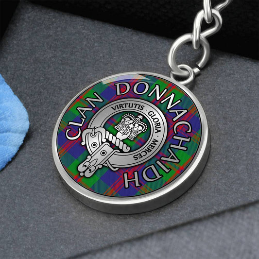 Clan Donnachaidh Crest & Struan Tartan Pendant Keychain