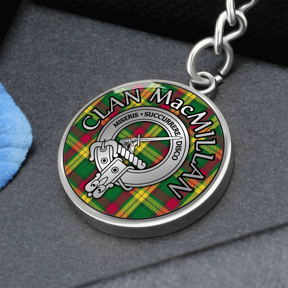 Clan MacMillan Crest & Tartan Pendant Keychain