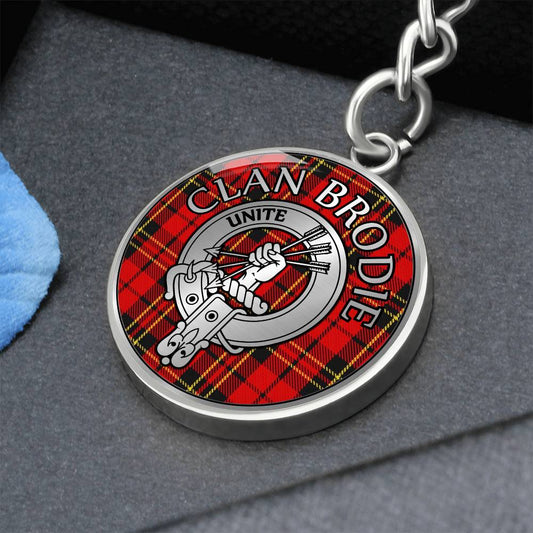 Clan Brodie Crest & Tartan Pendant Keychain