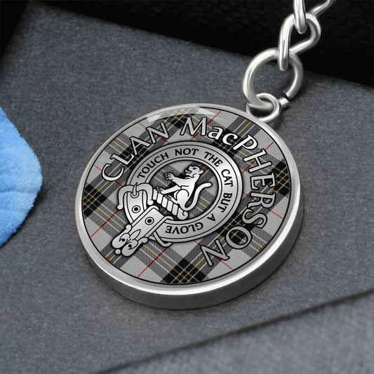 Clan MacPherson Crest & Tartan Pendant Keychain