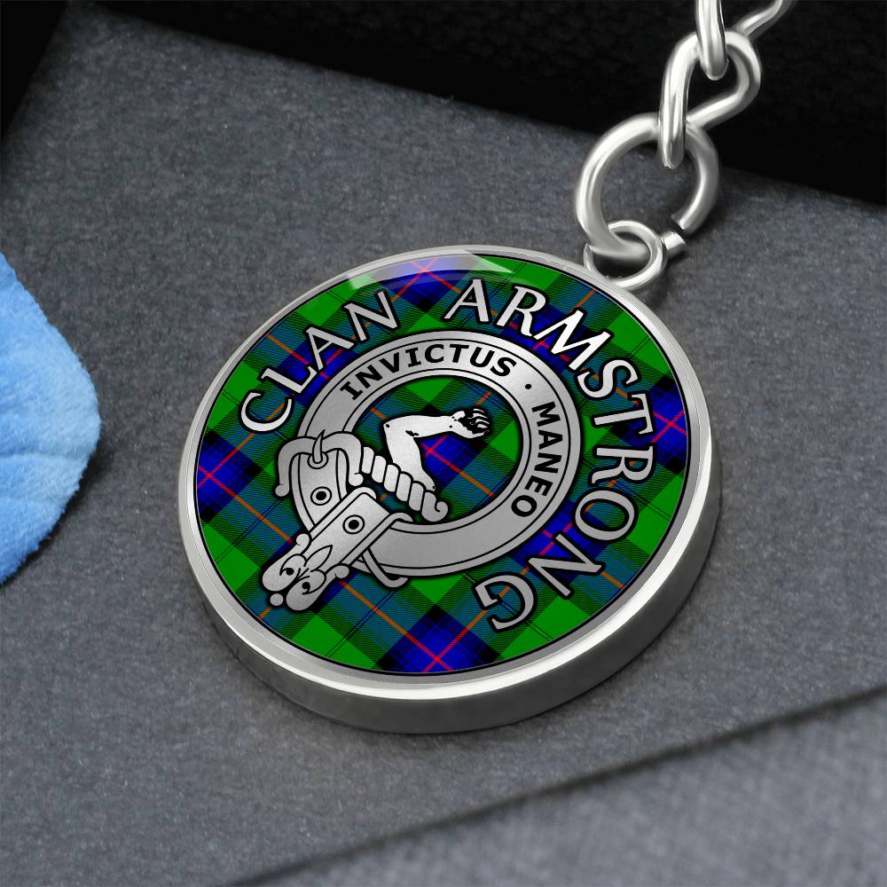 Clan Armstrong Crest & Tartan Pendant Keychain