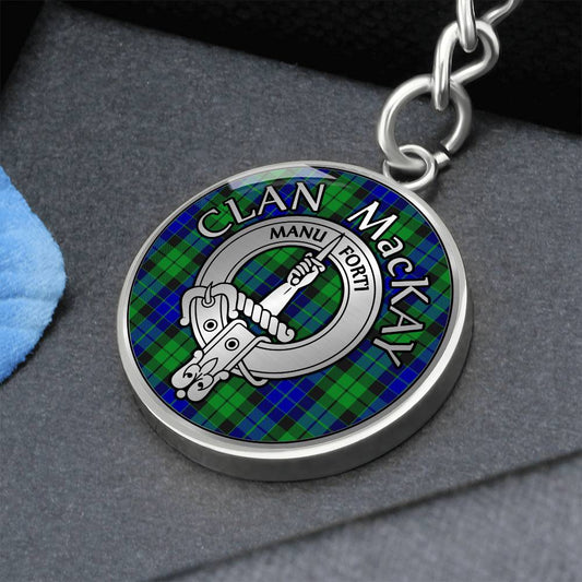 Clan MacKay Crest & Tartan Pendant Keychain