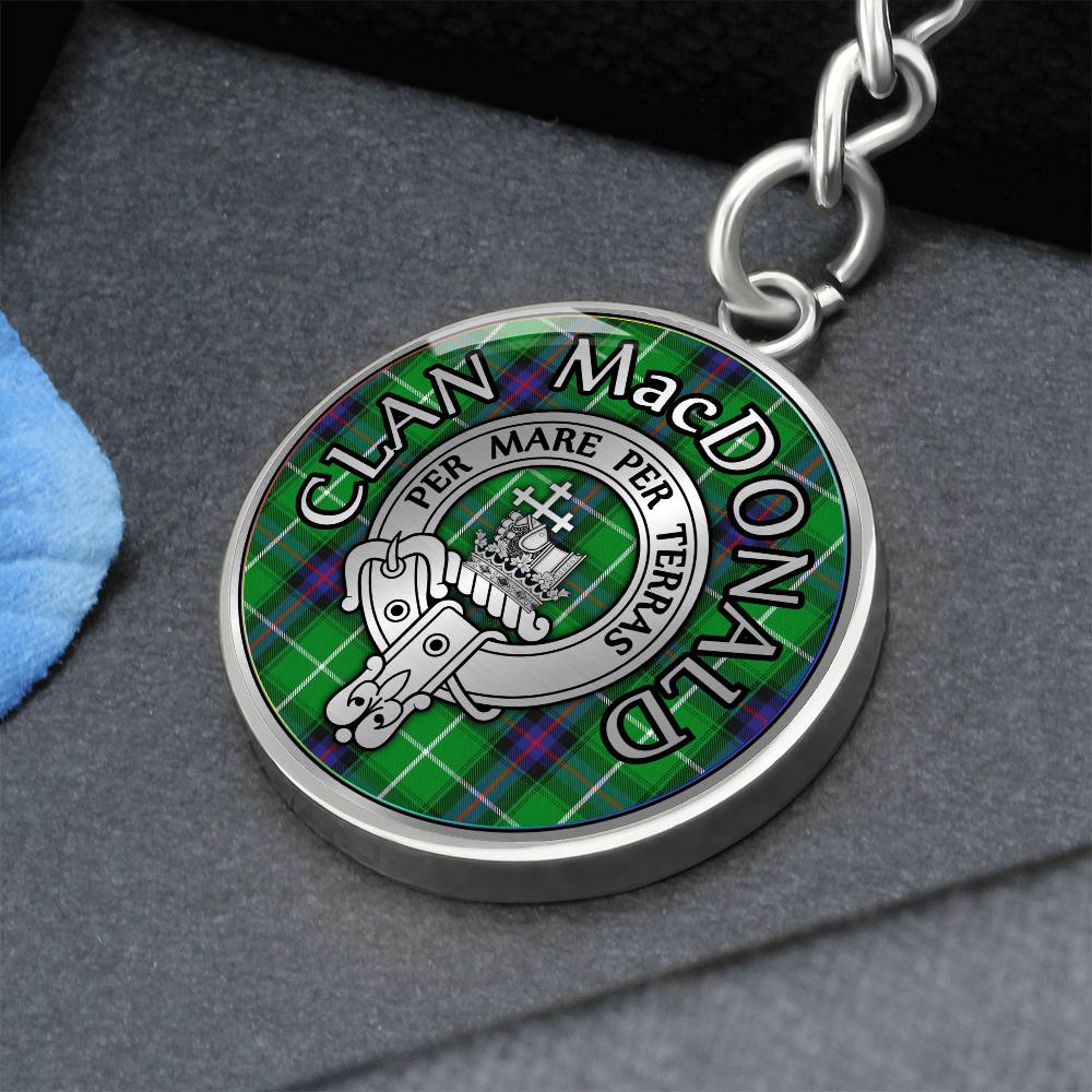 Clan MacDonald Crest & Tartan Pendant Keychain