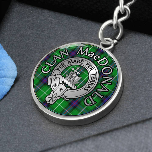 Clan MacDonald Crest & Tartan Pendant Keychain