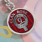Clan Rose Crest & Tartan Pendant Keychain