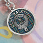 Clan Ralston Crest & Tartan Pendant Keychain