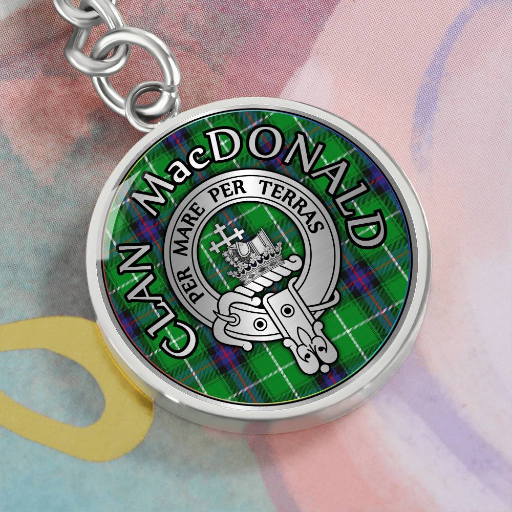 Clan MacDonald Crest & Tartan Pendant Keychain