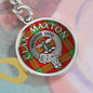 Clan Maxton Crest & Tartan Pendant Keychain