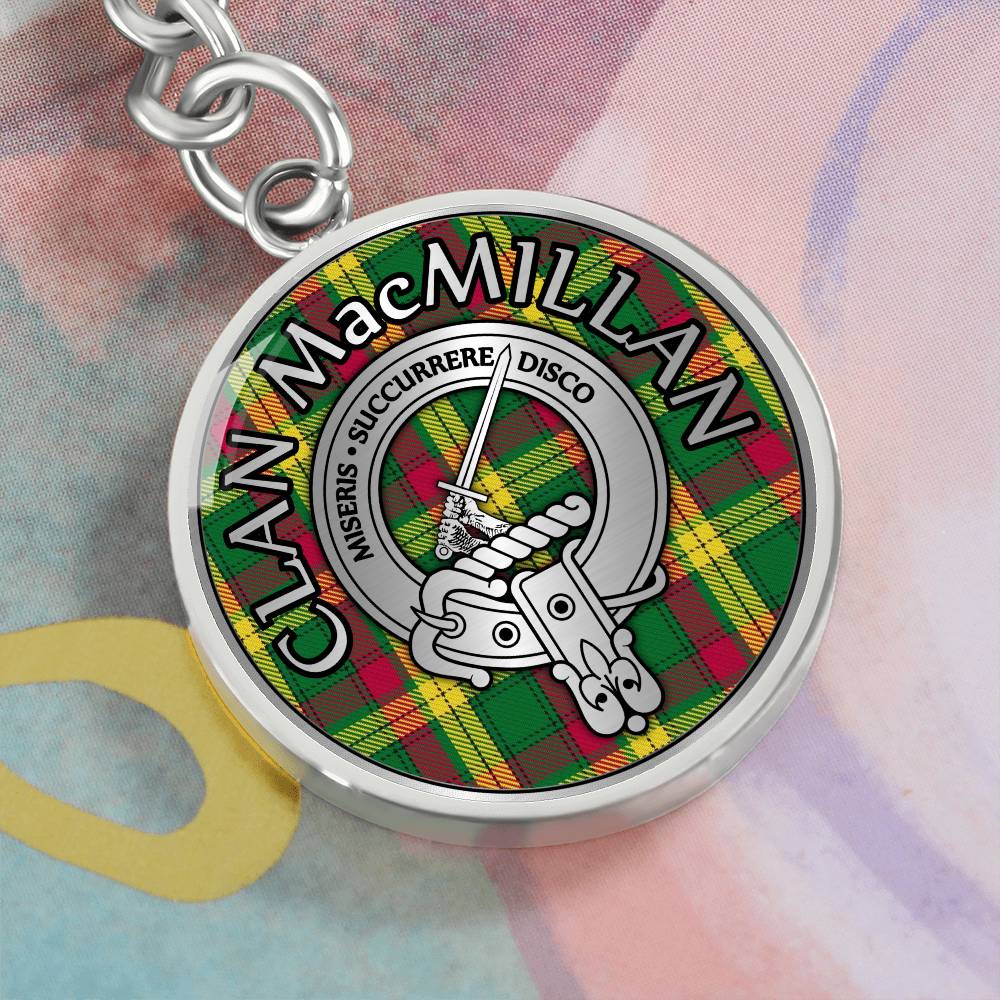 Clan MacMillan Crest & Tartan Pendant Keychain