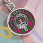 Clan Crawford Crest & Tartan Pendant Keychain