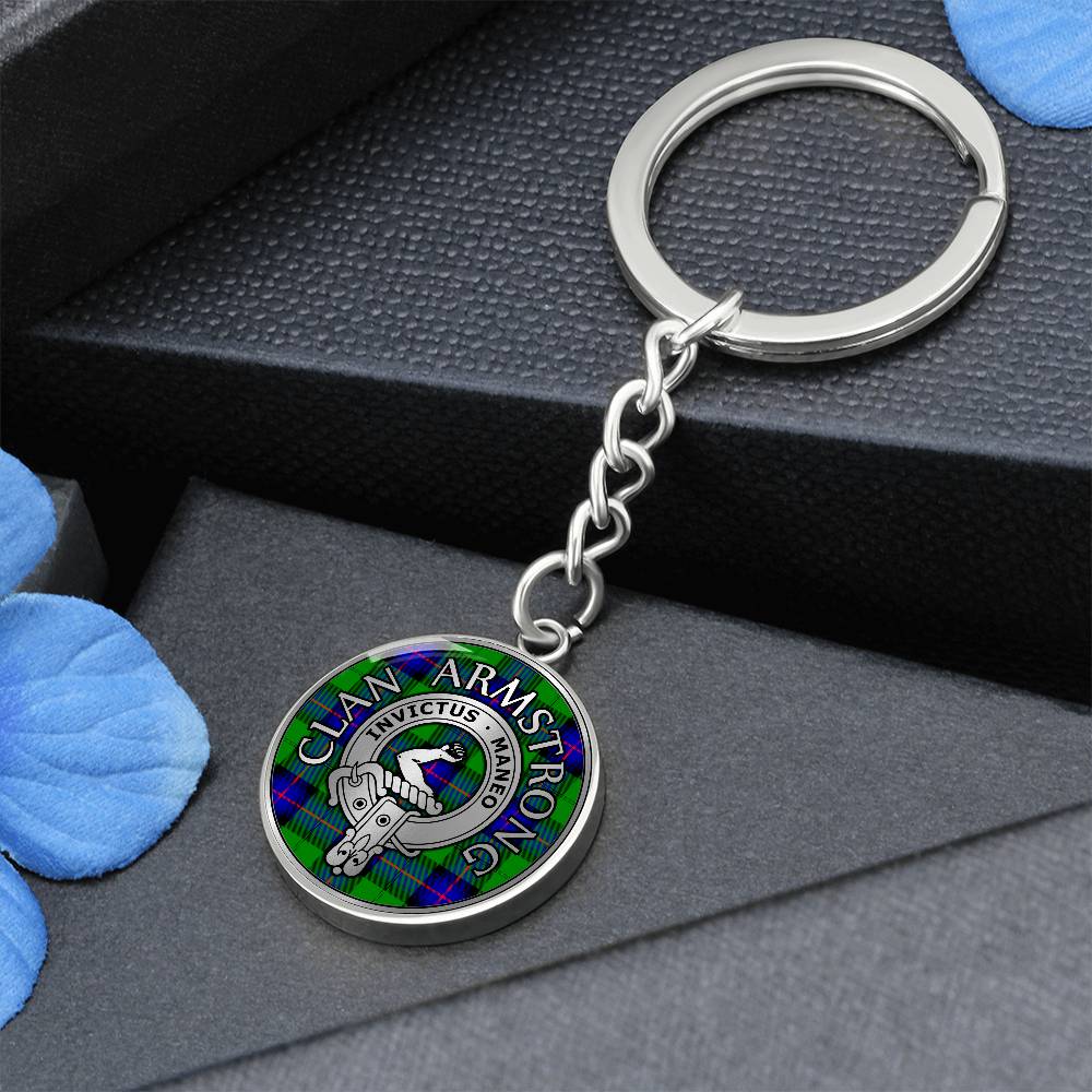 Clan Armstrong Crest & Tartan Pendant Keychain