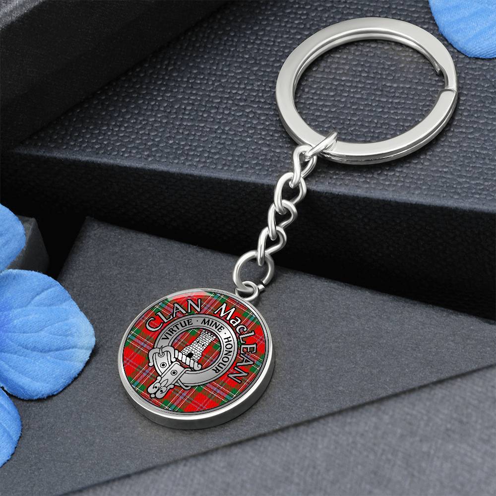 Clan MacLean Crest & Tartan Pendant Keychain