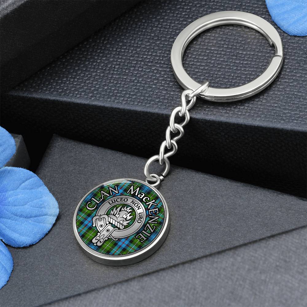 Clan MacKenzie Crest & Tartan Pendant Keychain