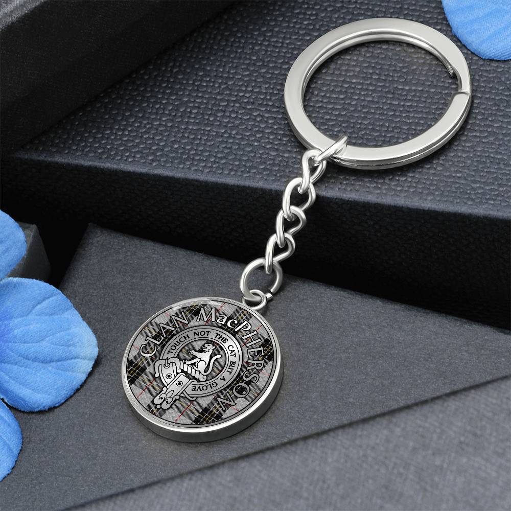 Clan MacPherson Crest & Tartan Pendant Keychain