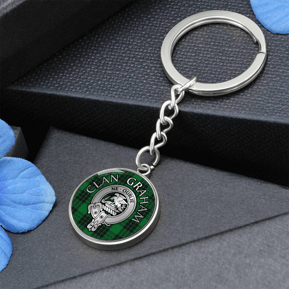 Clan Graham Crest & Tartan Pendant Keychain