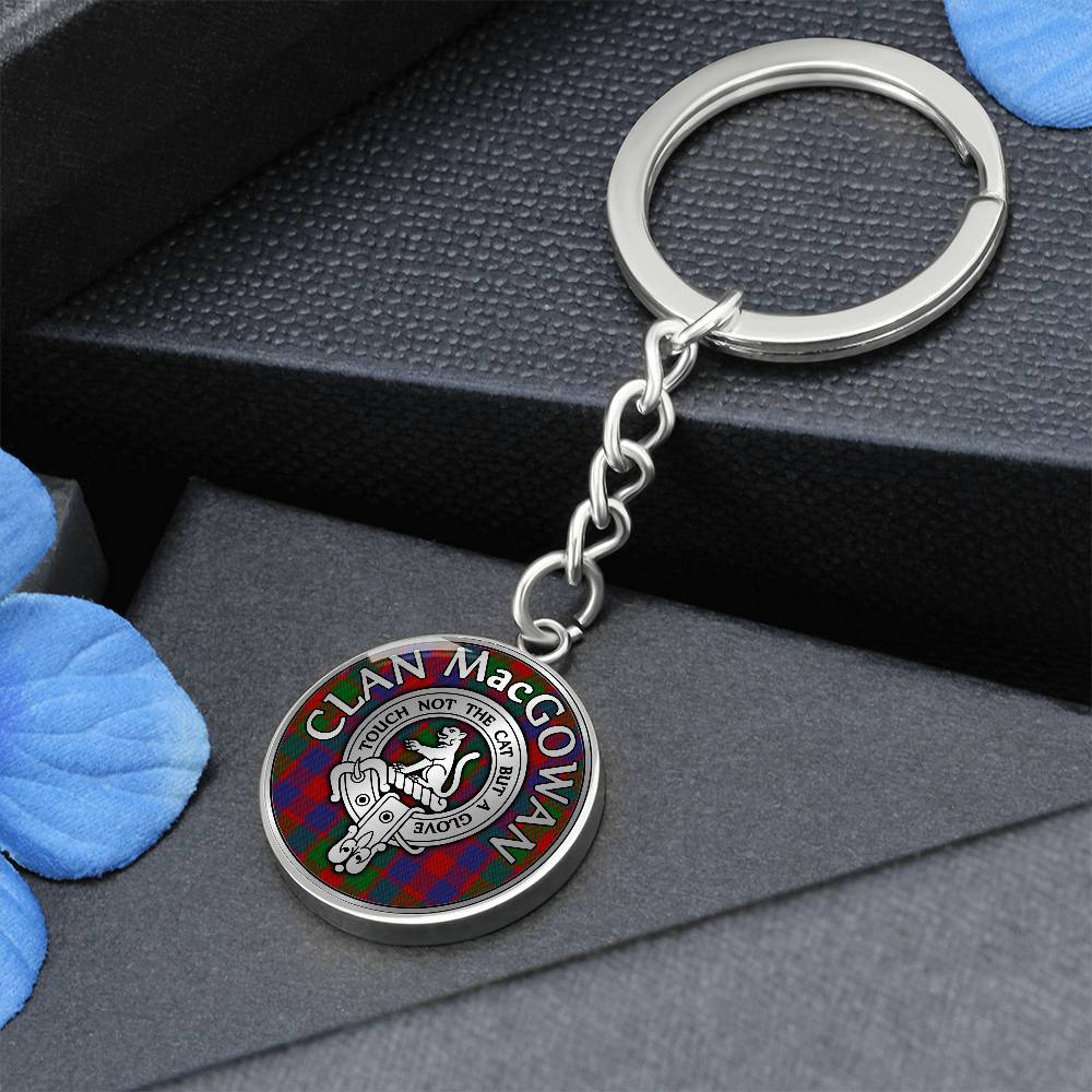 Clan MacGowan Crest & Tartan Pendant Keychain