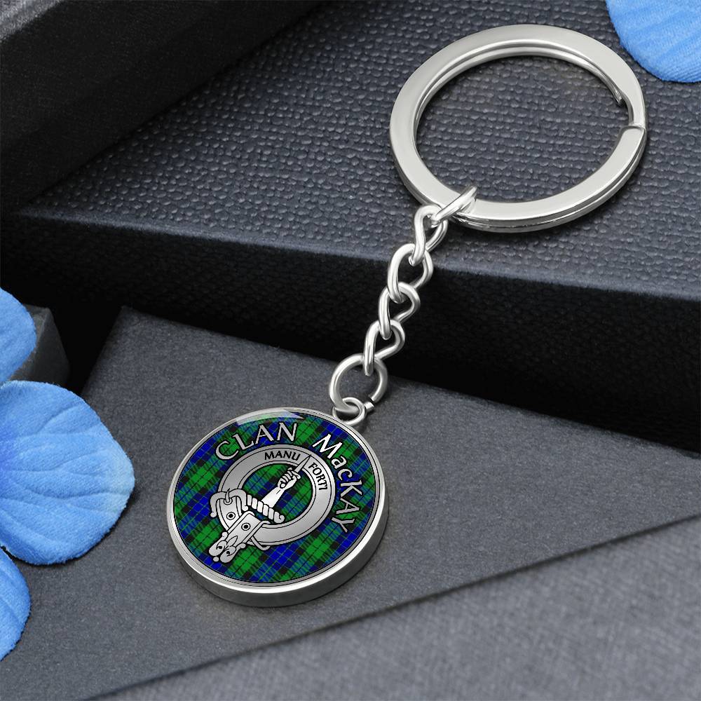 Clan MacKay Crest & Tartan Pendant Keychain