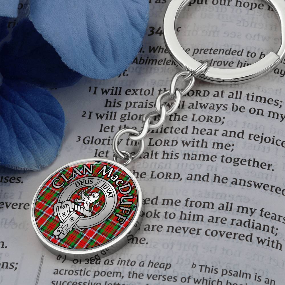 Clan MacDuff Crest & Tartan Pendant Keychain