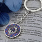 Clan MacLaine Crest & Tartan Pendant Keychain
