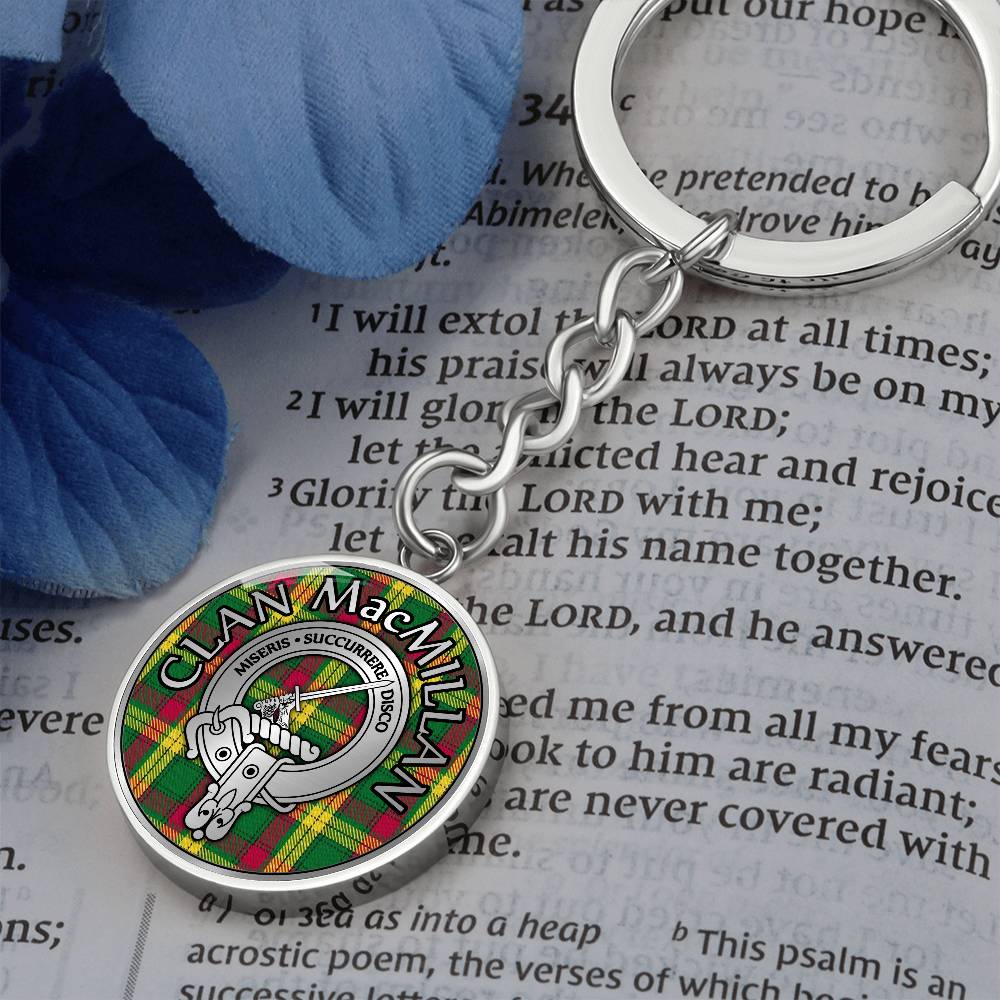 Clan MacMillan Crest & Tartan Pendant Keychain