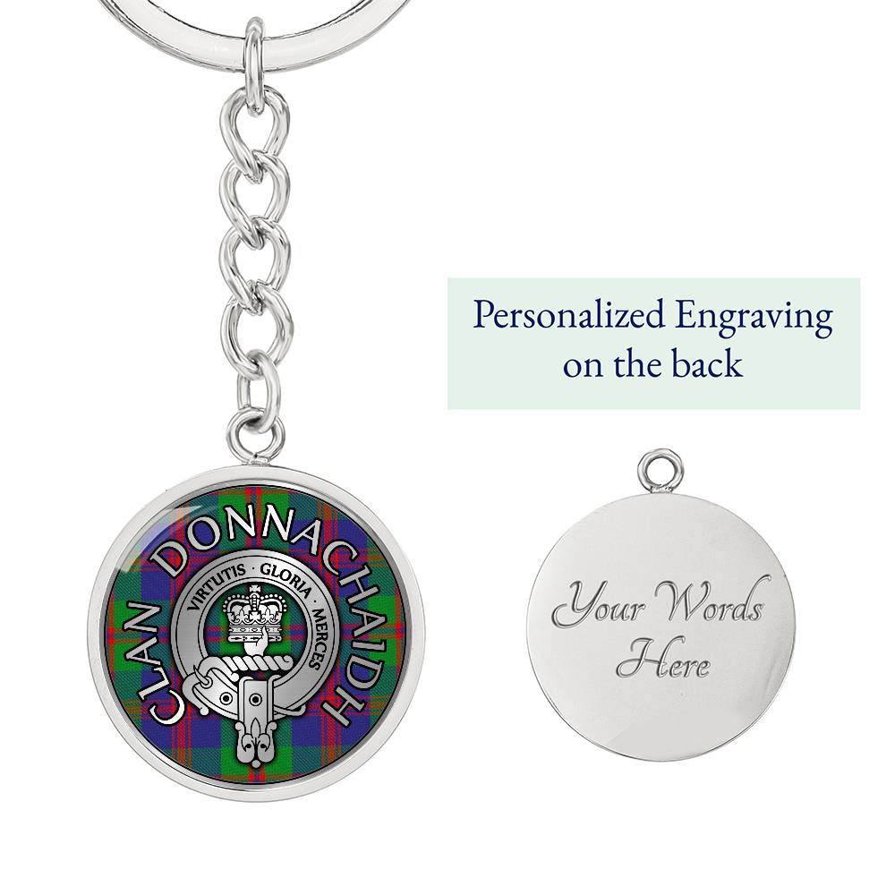 Clan Donnachaidh Crest & Struan Tartan Pendant Keychain