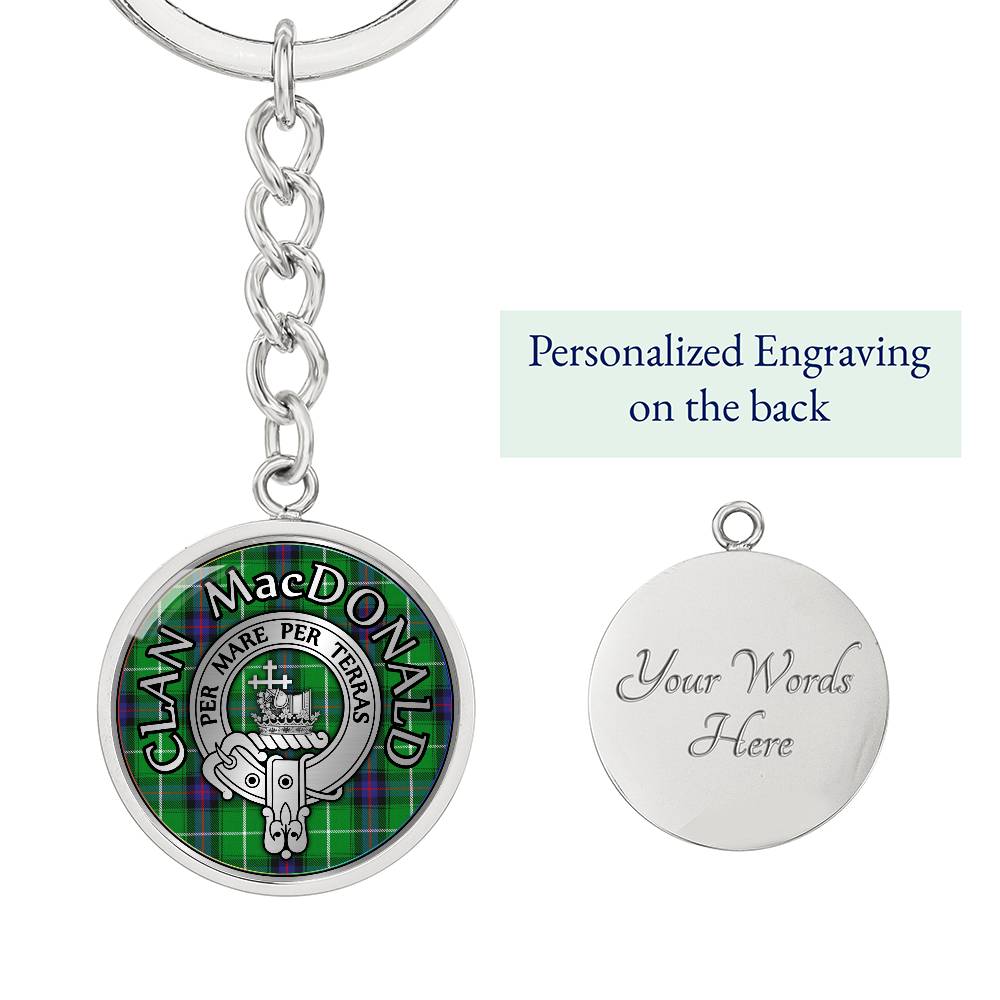 Clan MacDonald Crest & Tartan Pendant Keychain