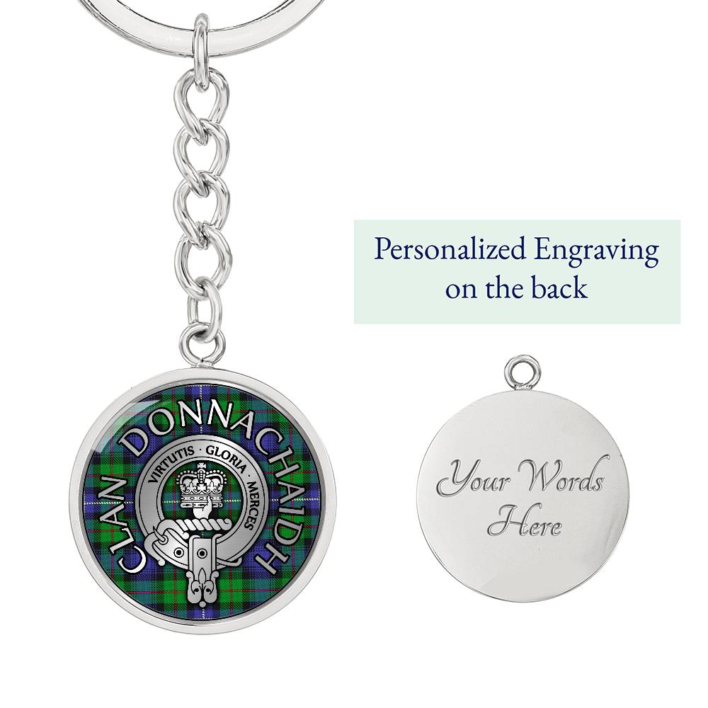 Clan Donnachaidh Crest & Hunting Tartan Pendant Keychain