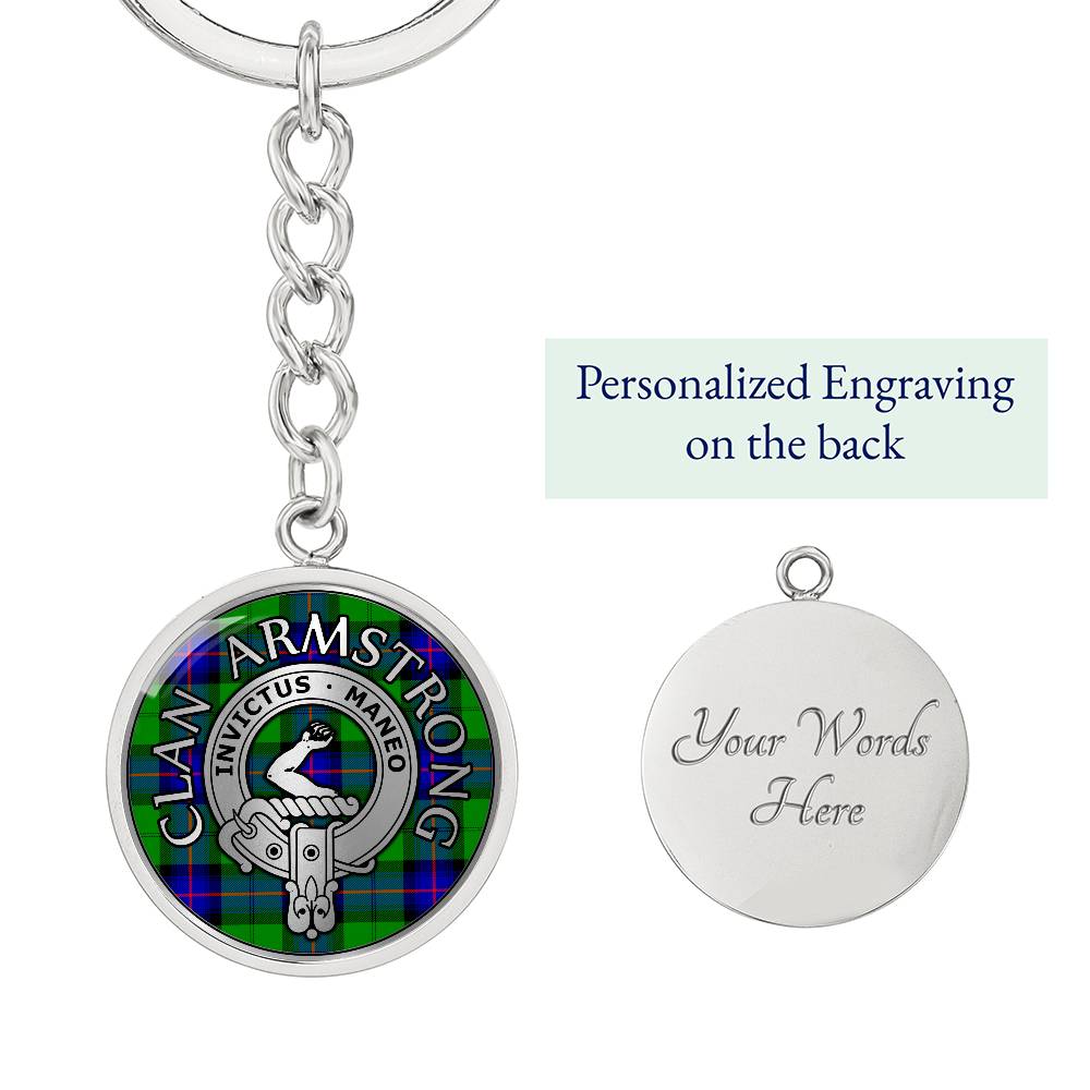 Clan Armstrong Crest & Tartan Pendant Keychain