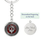 Clan MacQueen Crest & Tartan Knot Pendant Keychain