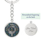 Clan Ralston Crest & Tartan Pendant Keychain
