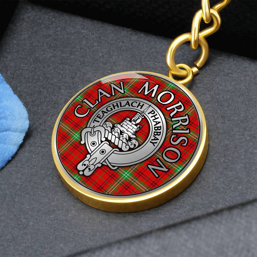 Clan Morrison Crest & Tartan Pendant Keychain