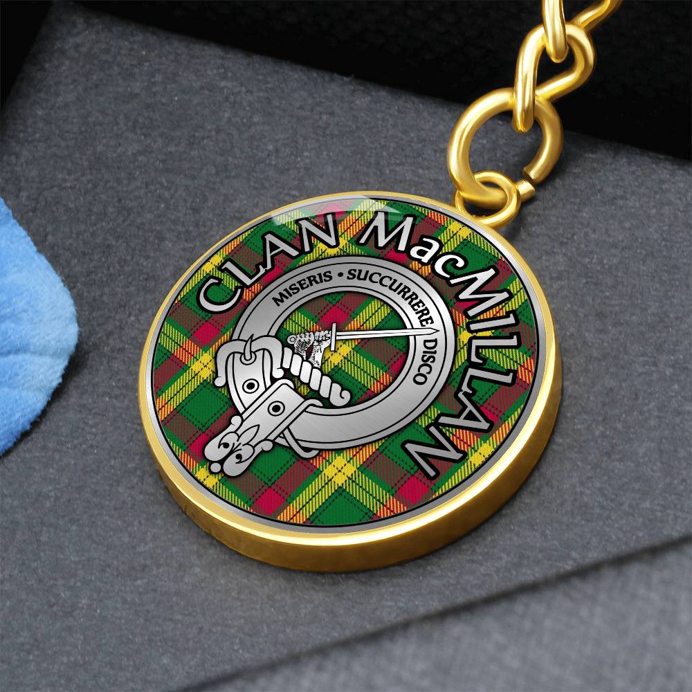 Clan MacMillan Crest & Tartan Pendant Keychain