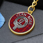 Clan Rose Crest & Tartan Pendant Keychain