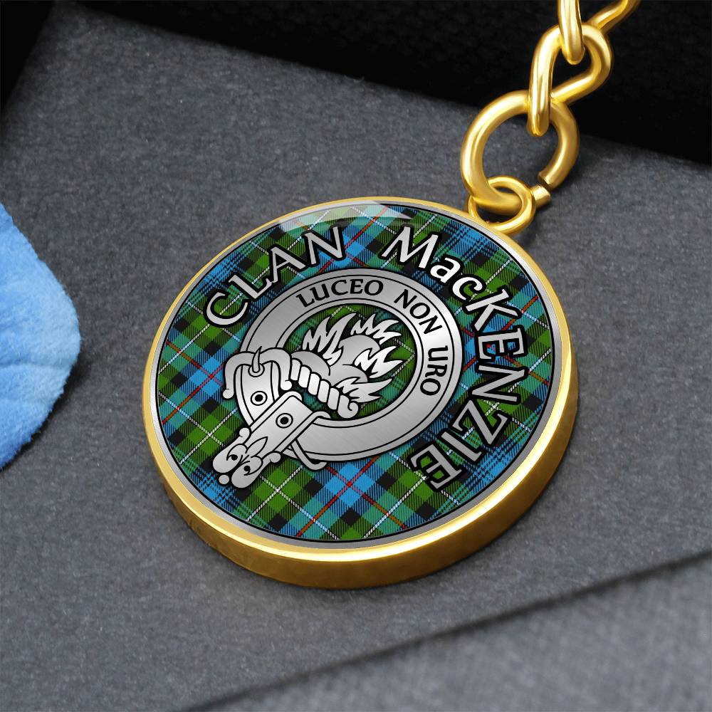 Clan MacKenzie Crest & Tartan Pendant Keychain