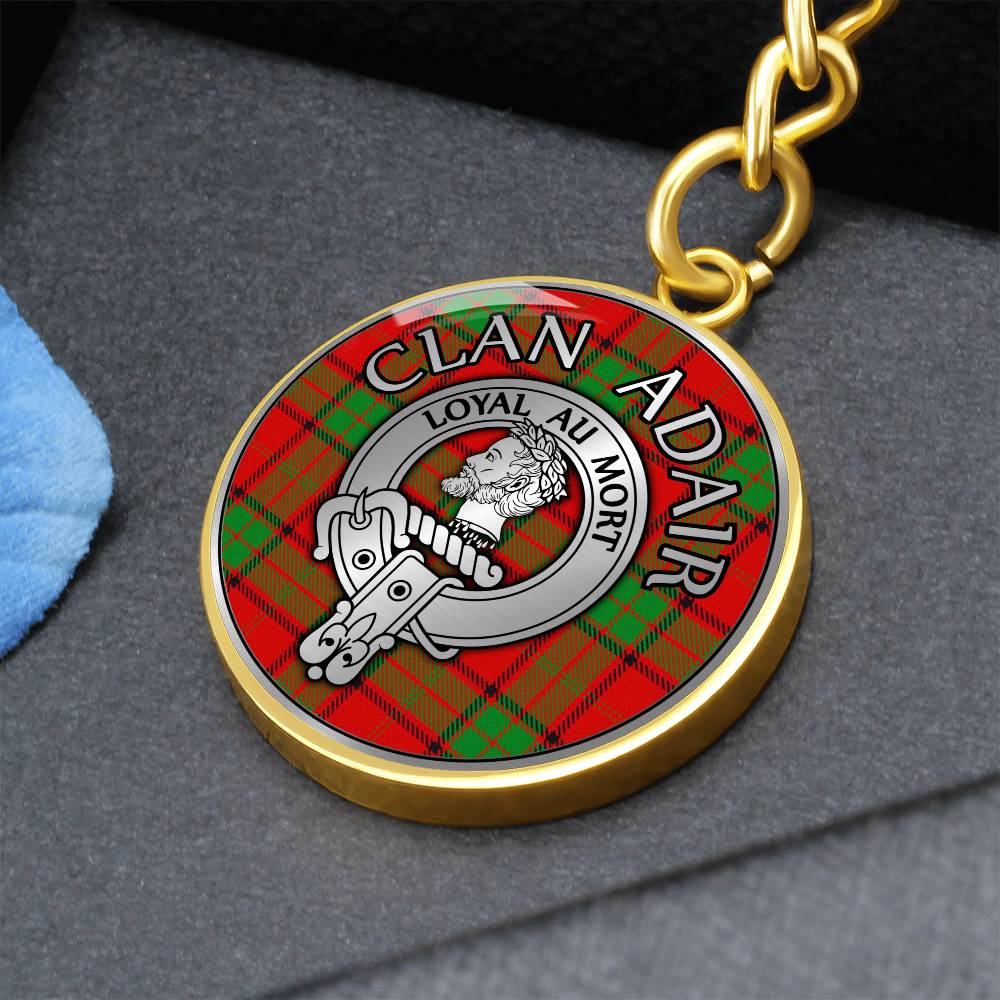 Clan Adair Crest & Tartan Pendant Keychain