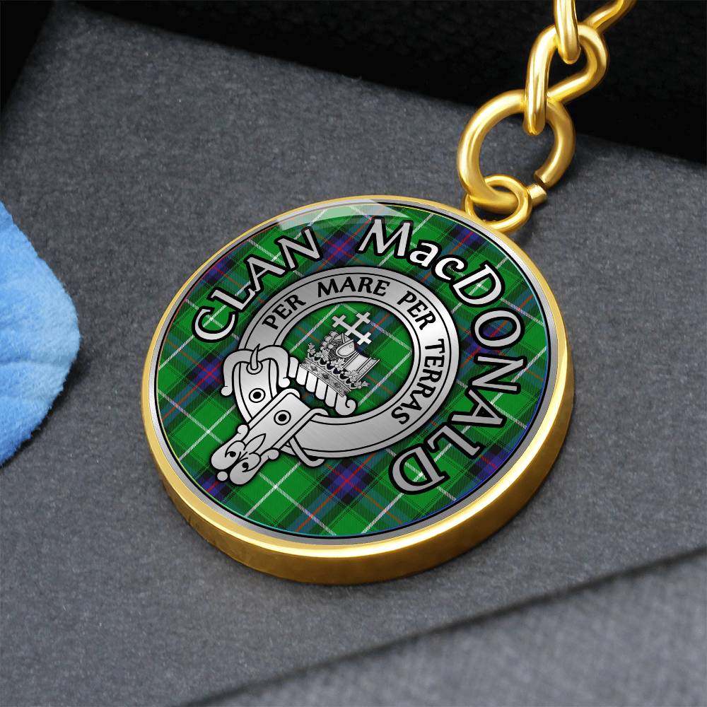 Clan MacDonald Crest & Tartan Pendant Keychain