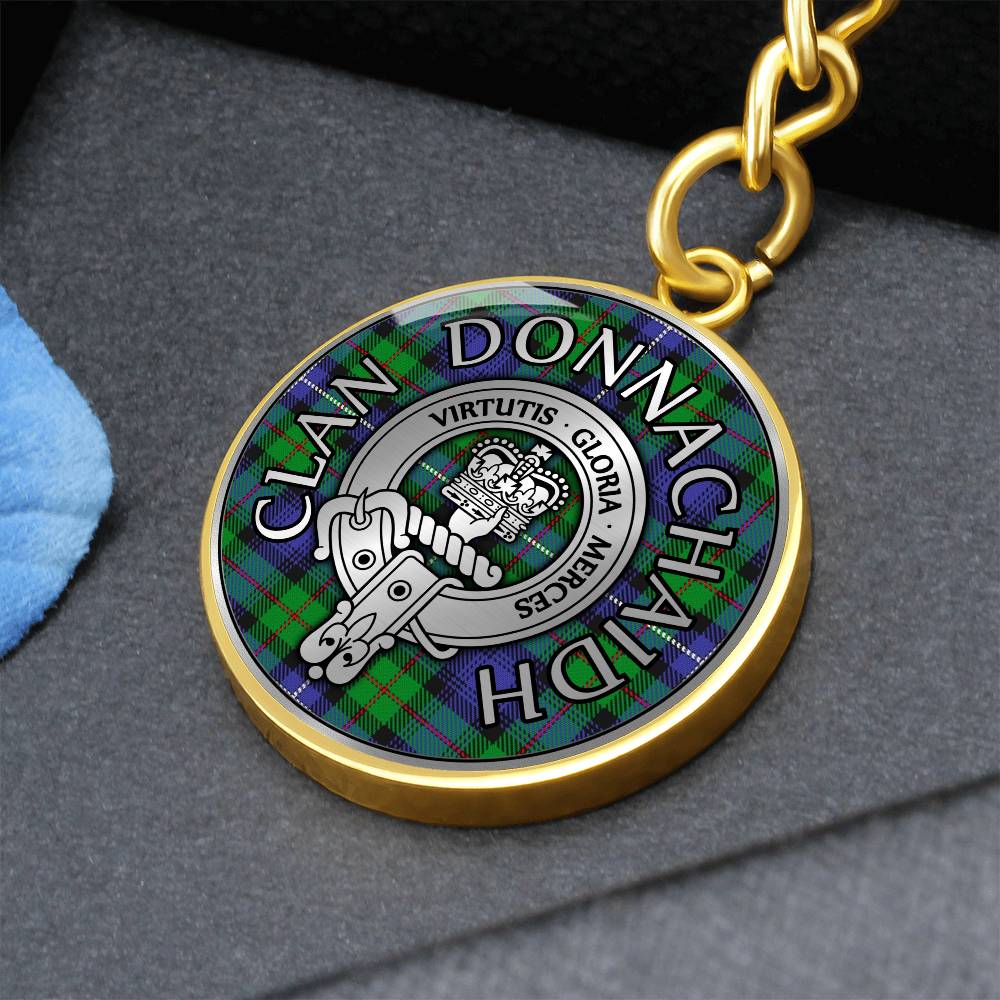 Clan Donnachaidh Crest & Hunting Tartan Pendant Keychain