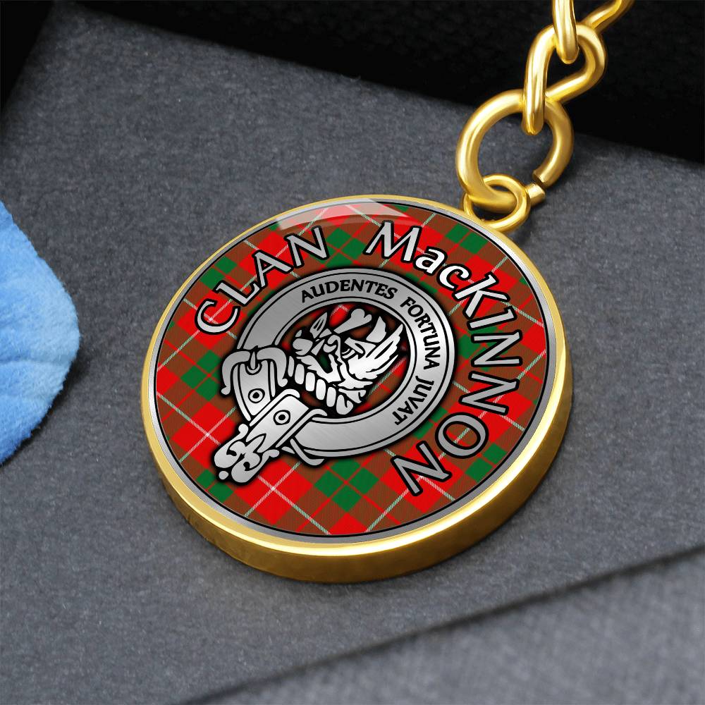 Clan MacKinnon Crest & Tartan Pendant Keychain