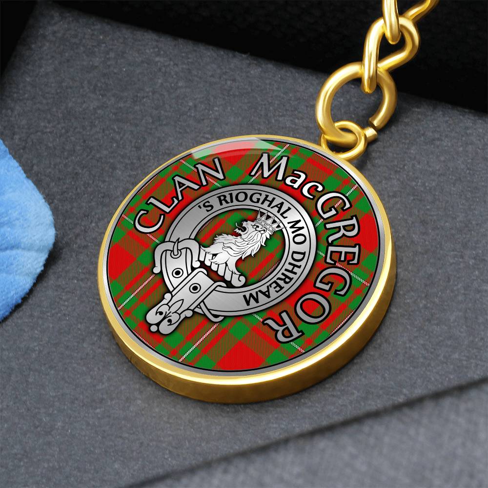 Clan MacGregor Crest & Tartan Pendant Keychain