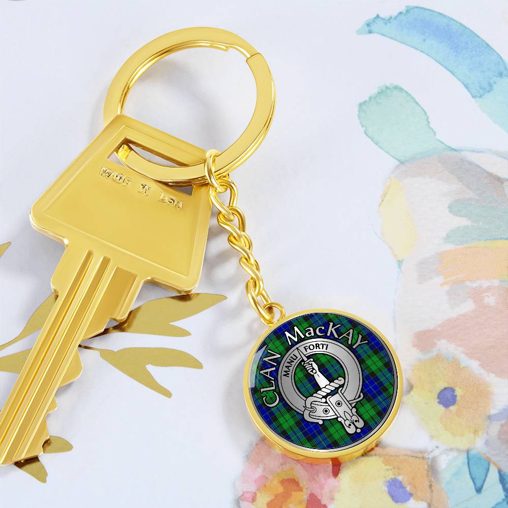 Clan MacKay Crest & Tartan Pendant Keychain