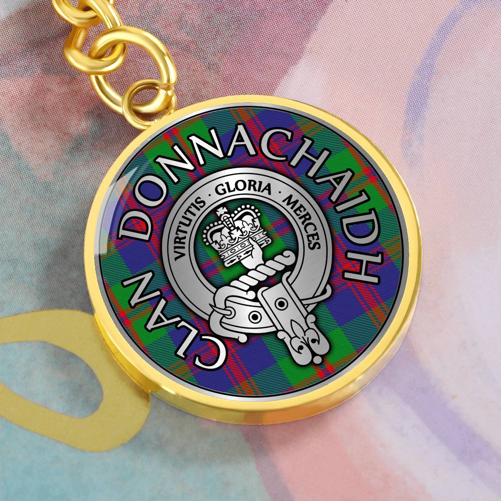 Clan Donnachaidh Crest & Struan Tartan Pendant Keychain