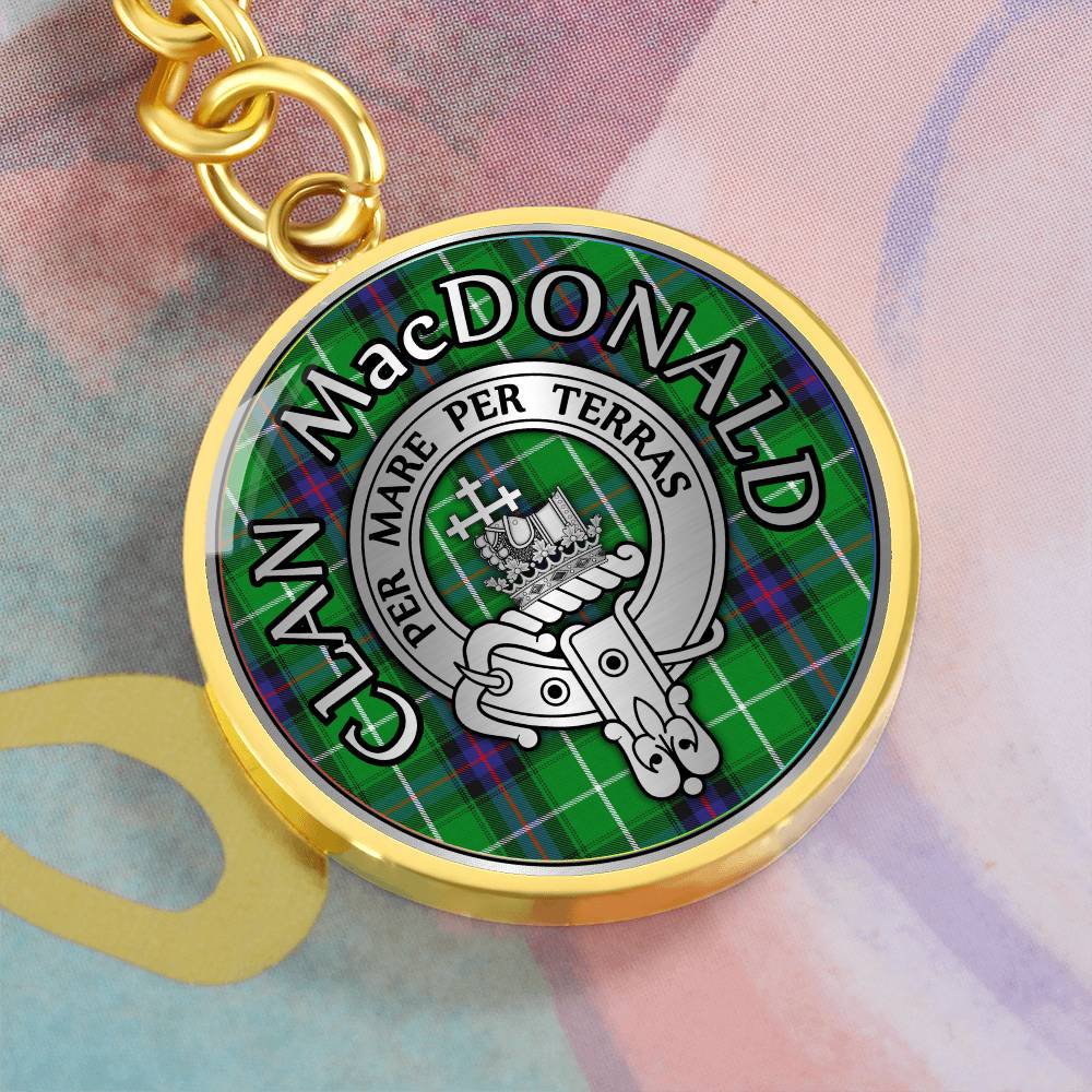 Clan MacDonald Crest & Tartan Pendant Keychain