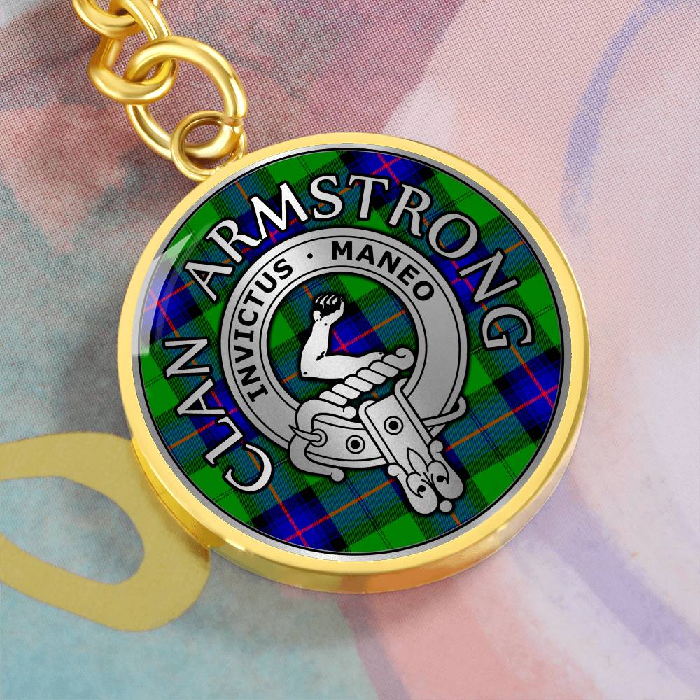 Clan Armstrong Crest & Tartan Pendant Keychain