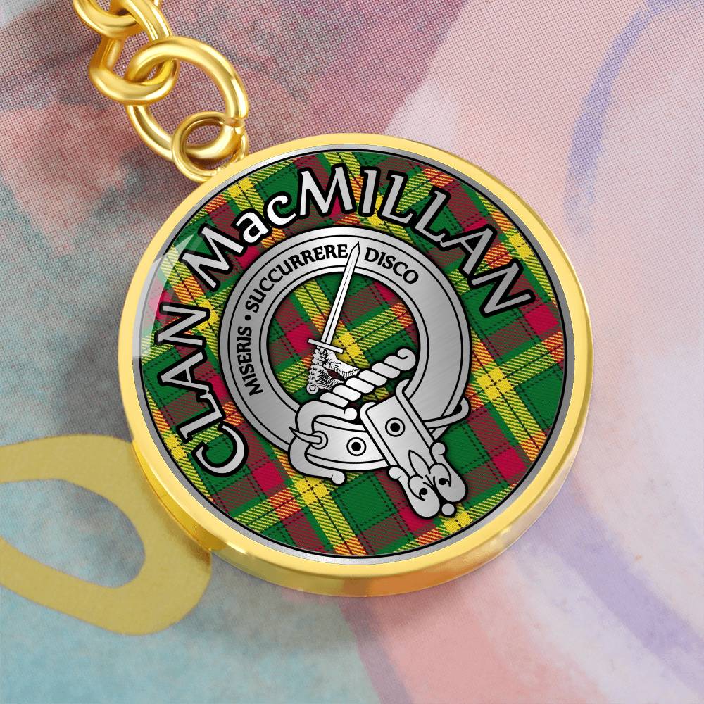 Clan MacMillan Crest & Tartan Pendant Keychain