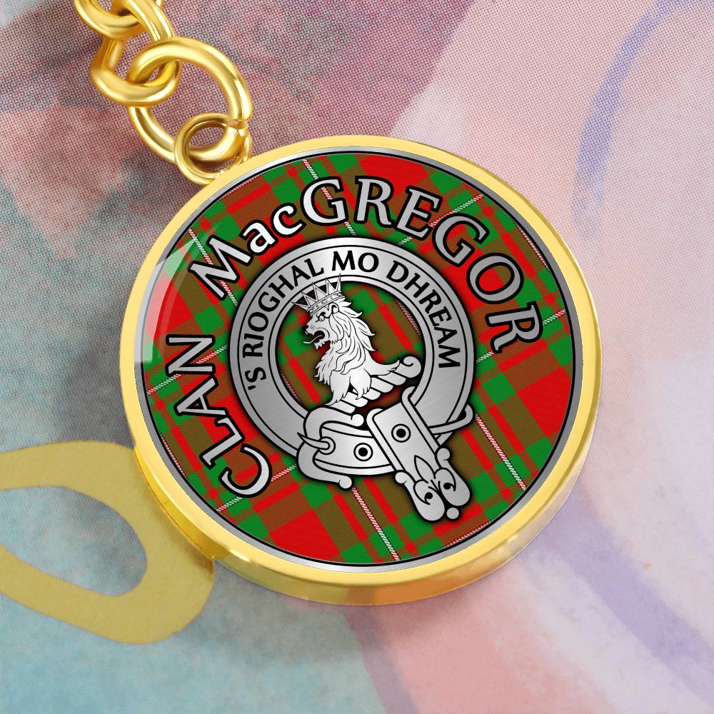 Clan MacGregor Crest & Tartan Pendant Keychain