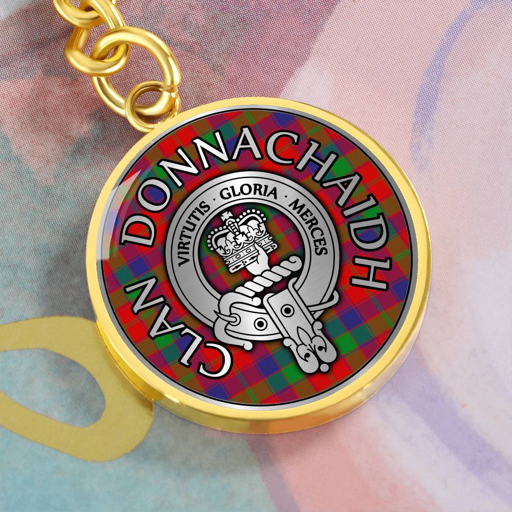 Clan Donnachaidh Crest & Tartan Pendant Keychain