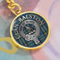 Clan Ralston Crest & Tartan Pendant Keychain